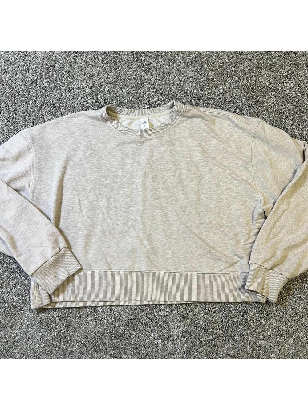 Yogalicious Women's Cream Cropped Sweatshirt size Large
